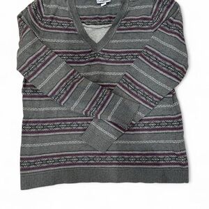 Gray and Purple Patterned Sweater